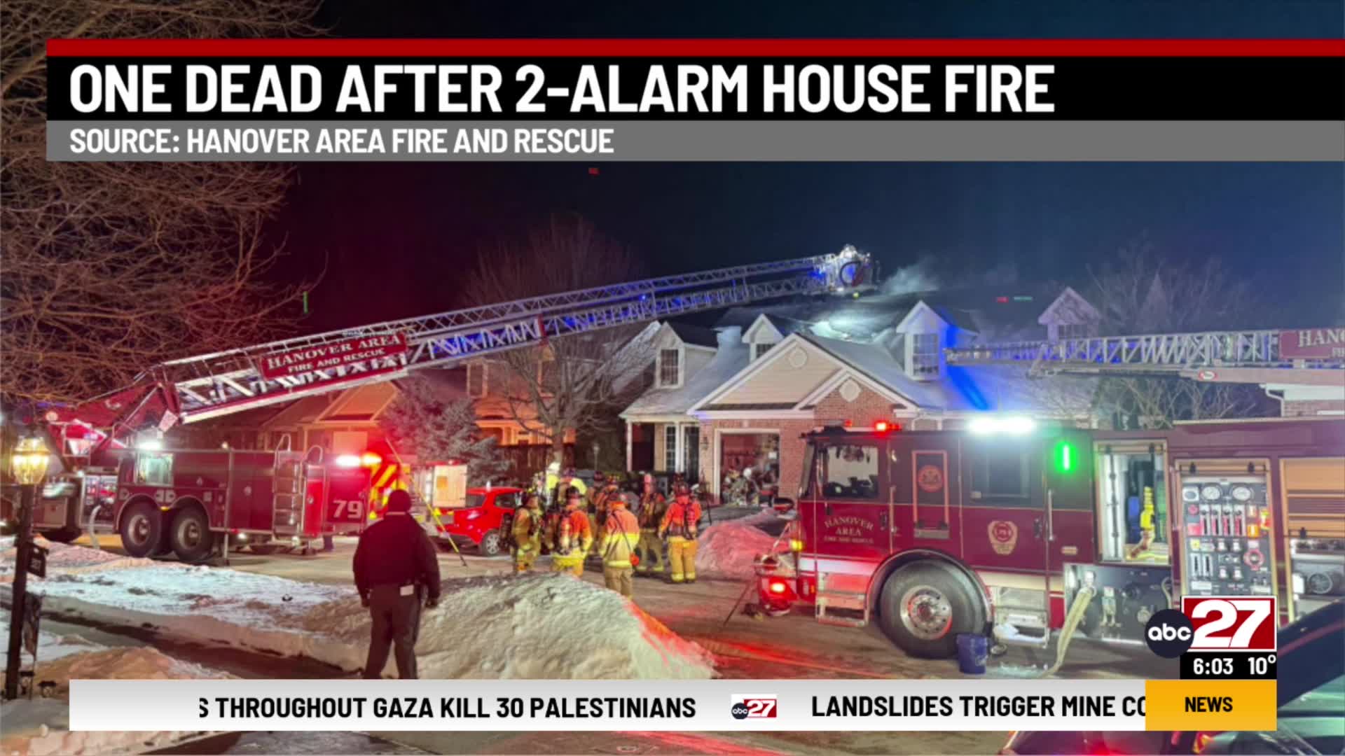 One dead after 2-alarm house fire in York County – ABC27