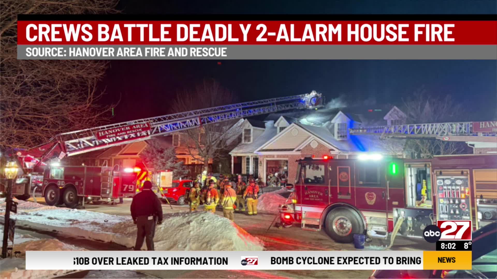 Crews battle deadly multi-alarm house fire in York Co. – ABC27