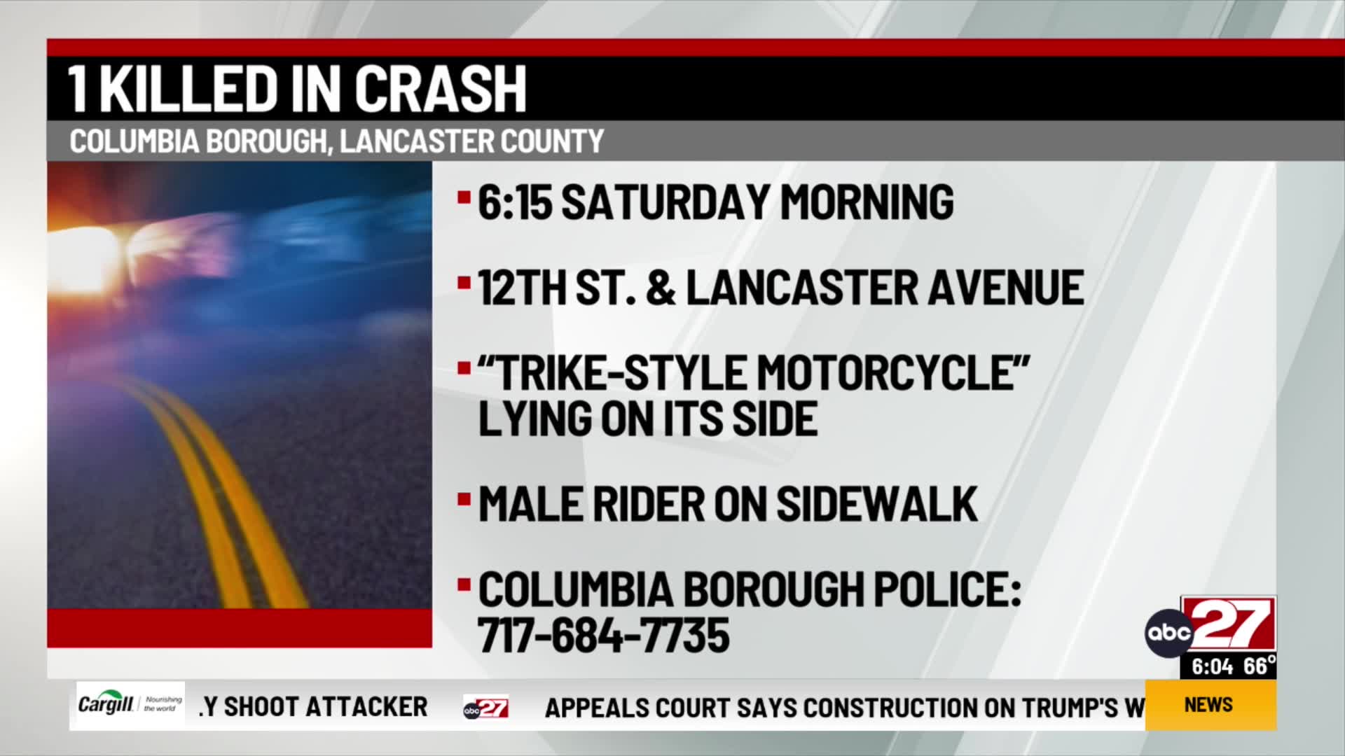 One killed in Lancaster County motorcycle crash – ABC27