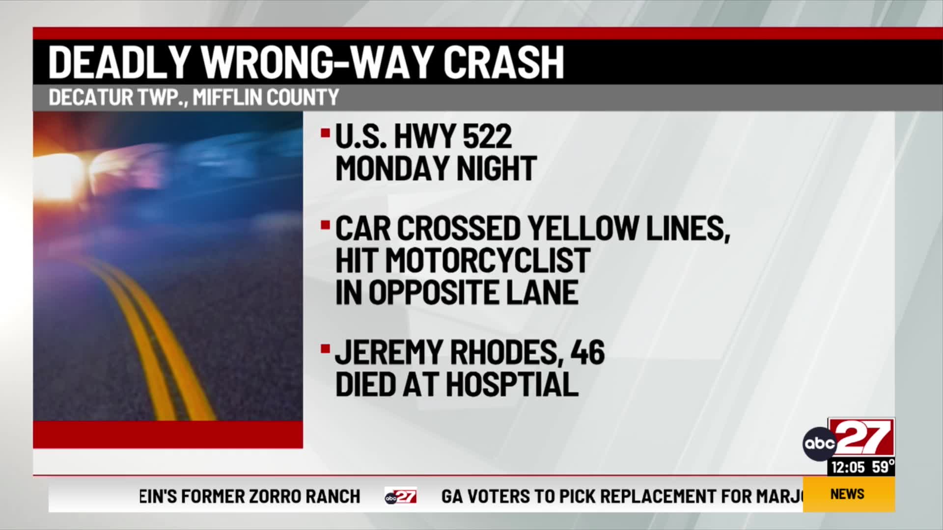 1 dead, 1 injured in Mifflin County motorcycle crash – ABC27