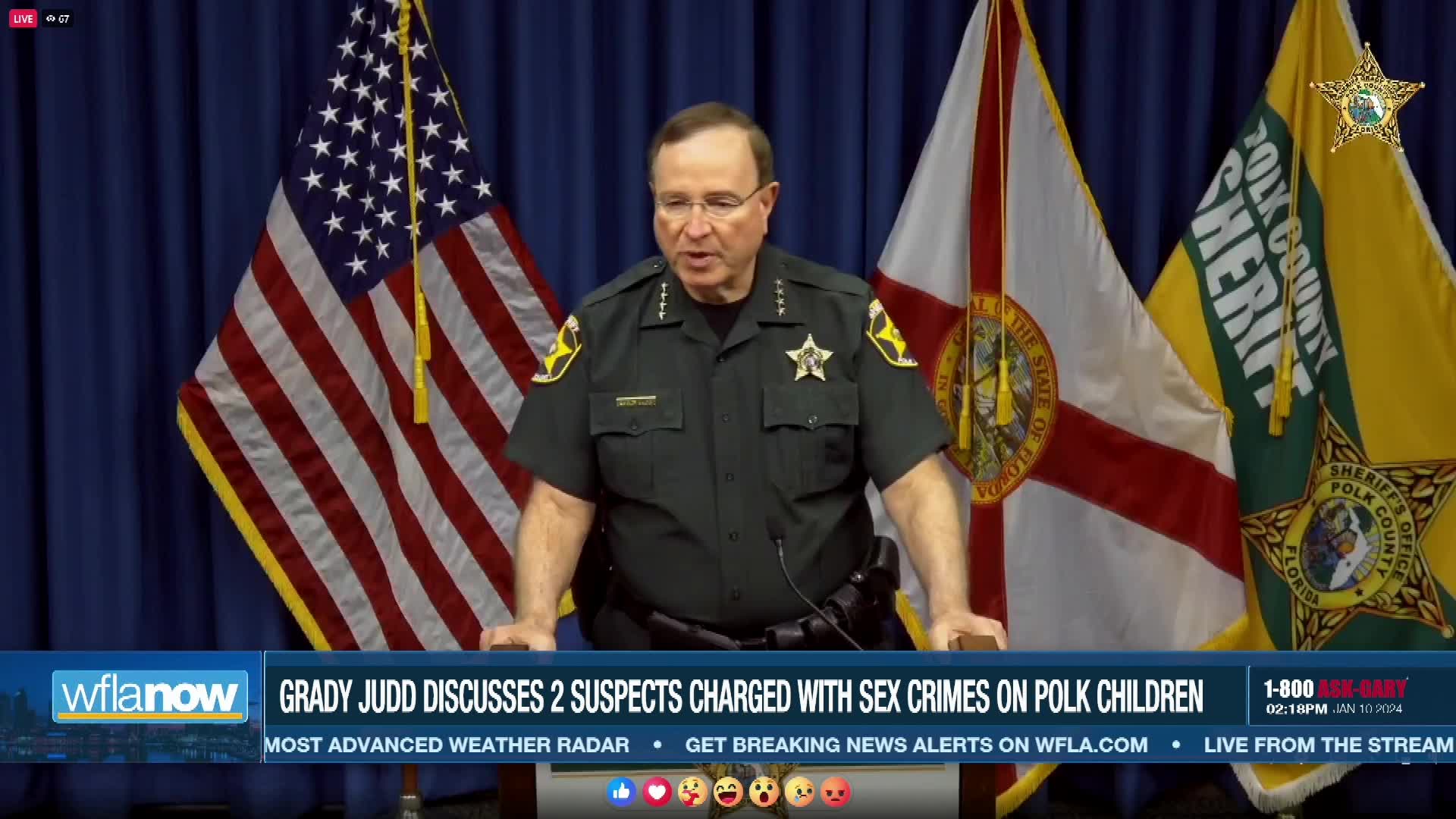 Sheriff Grady Judd discussed the latest on two suspects charged with ...