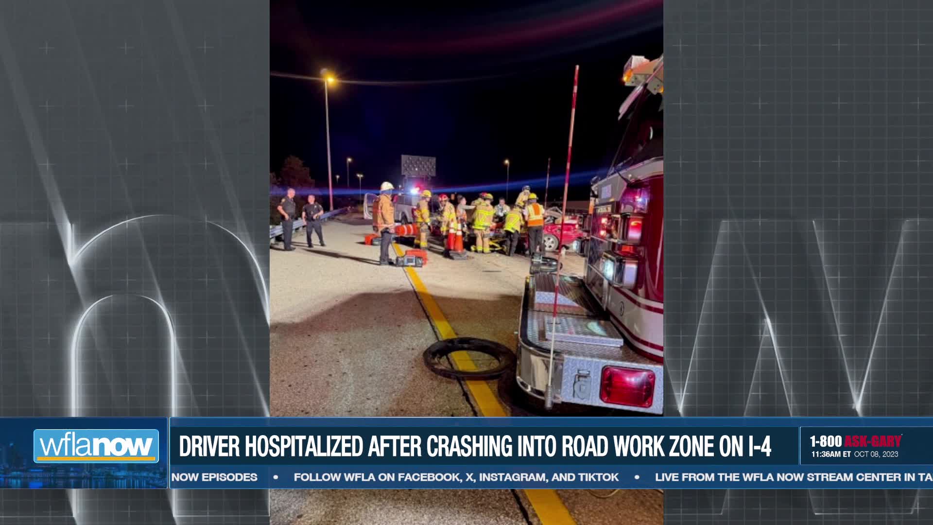 Possibly ‘Impaired’ driver crashes into road work truck on I-4 in Tampa ...