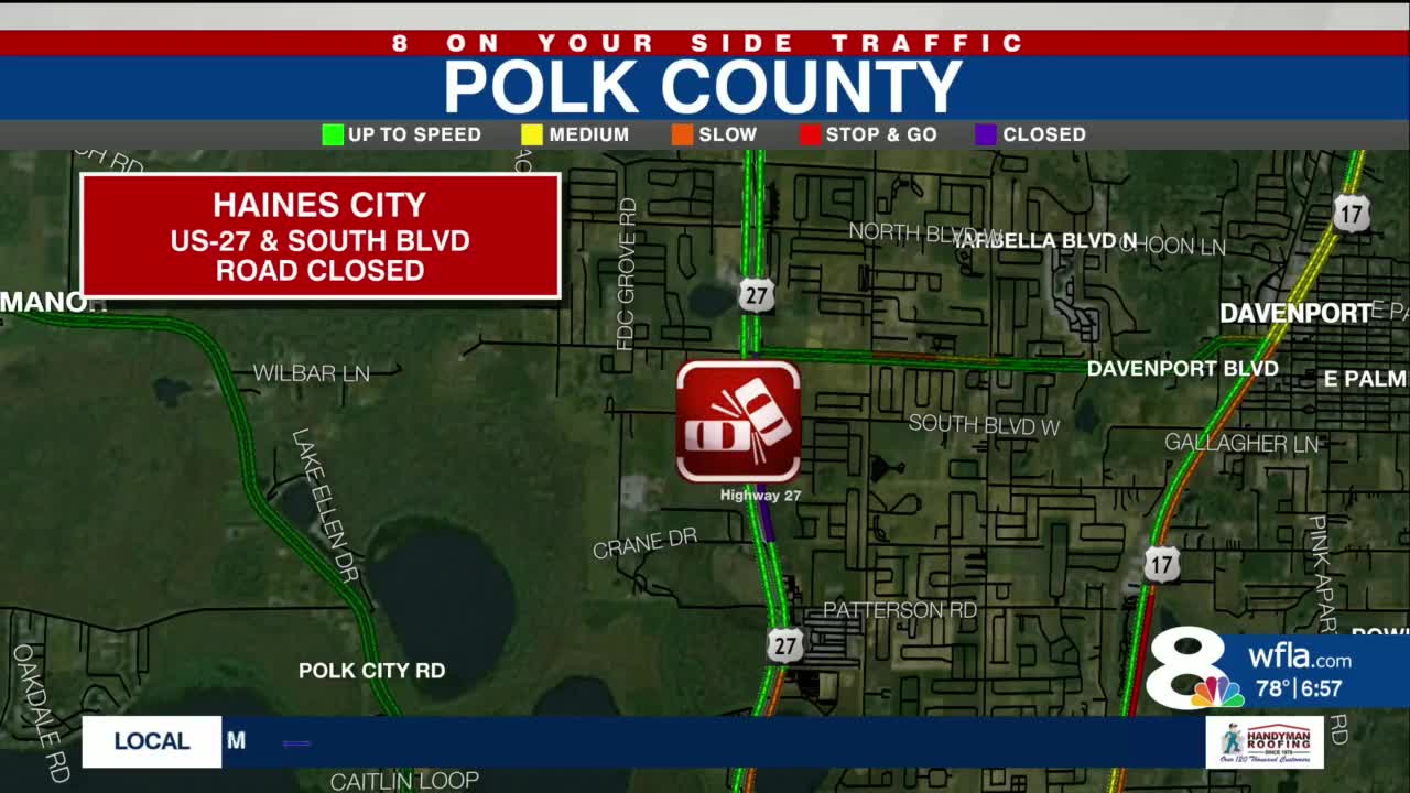 Part of US 27 closed in Haines City due to deadly crash involving ...