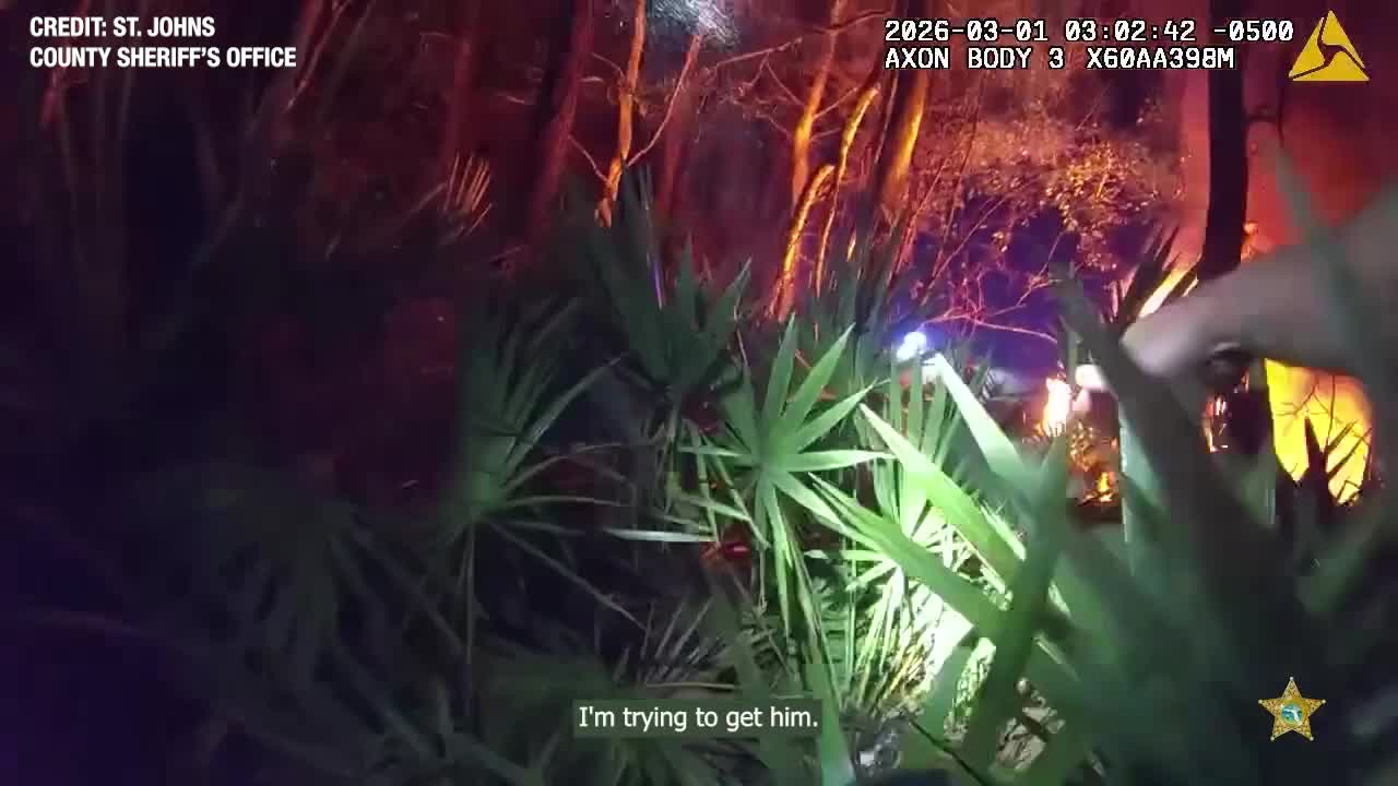 WATCH: Florida deputies rescue man thrown from burning car after crash ...