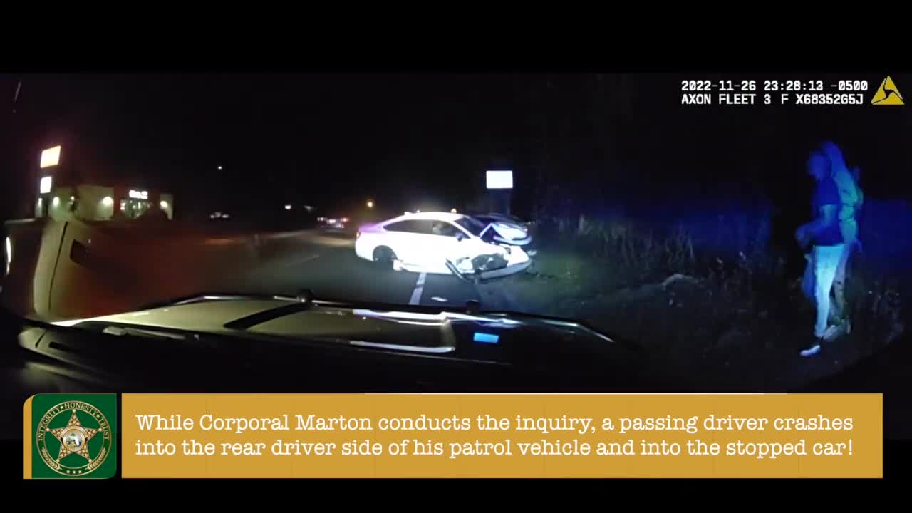 Driver slams into Florida deputy’s patrol car during traffic stop – WFLA
