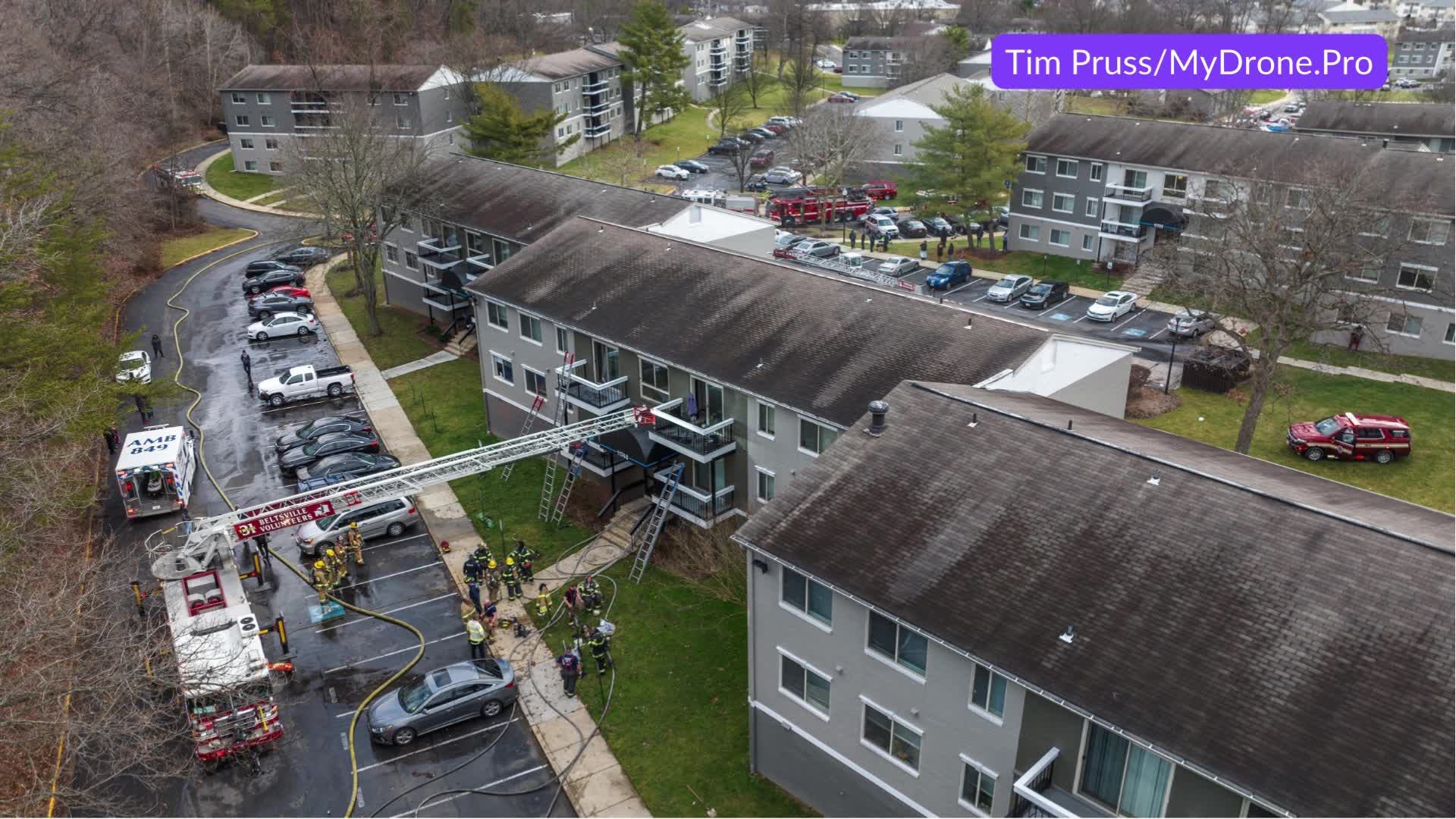 SLIDESHOW Aerial Images of Apartment Fire on South Laurel Drive DC
