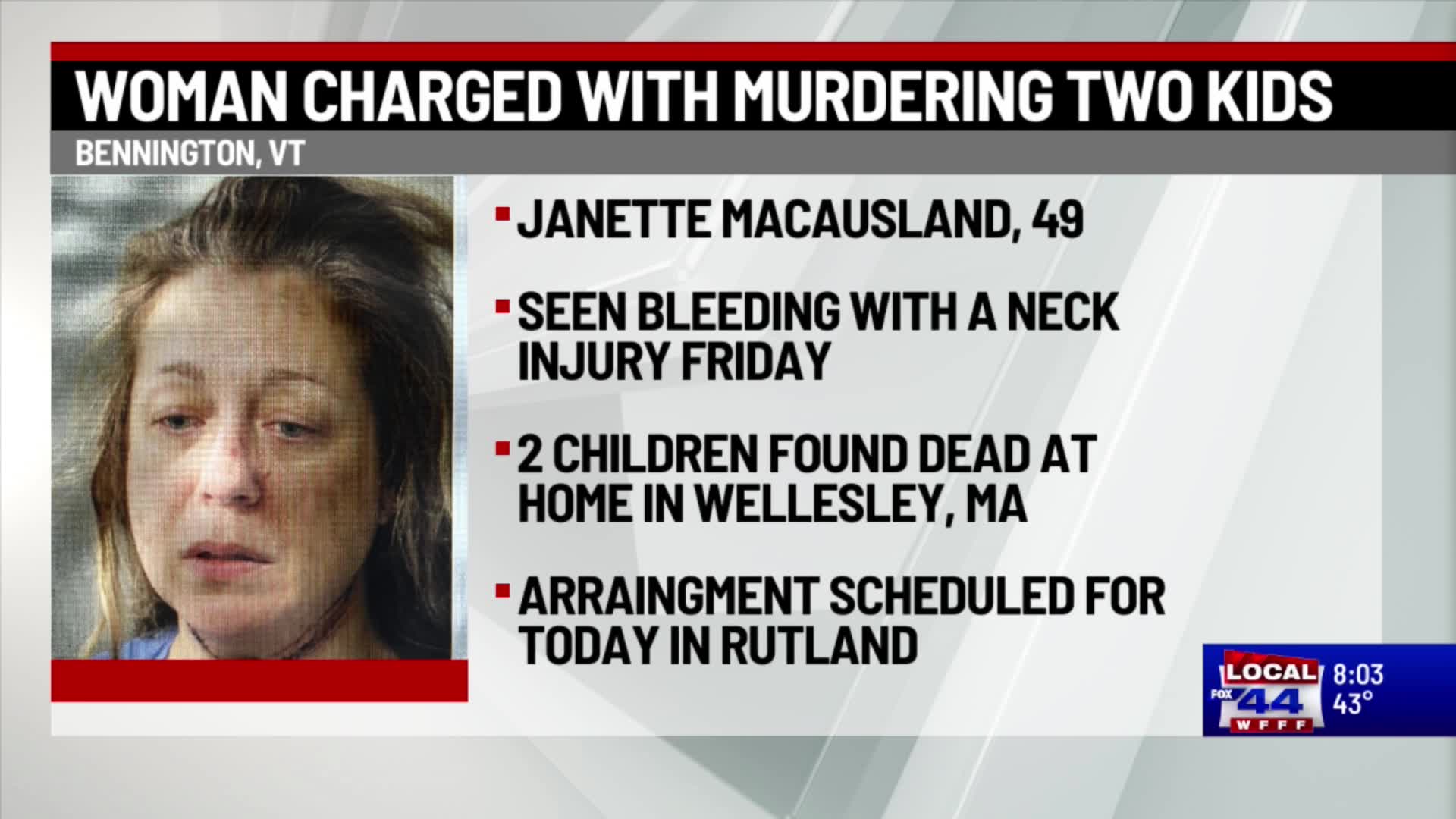 Massachusetts mother faces murder charges, arrested in Vermont – ABC22 ...
