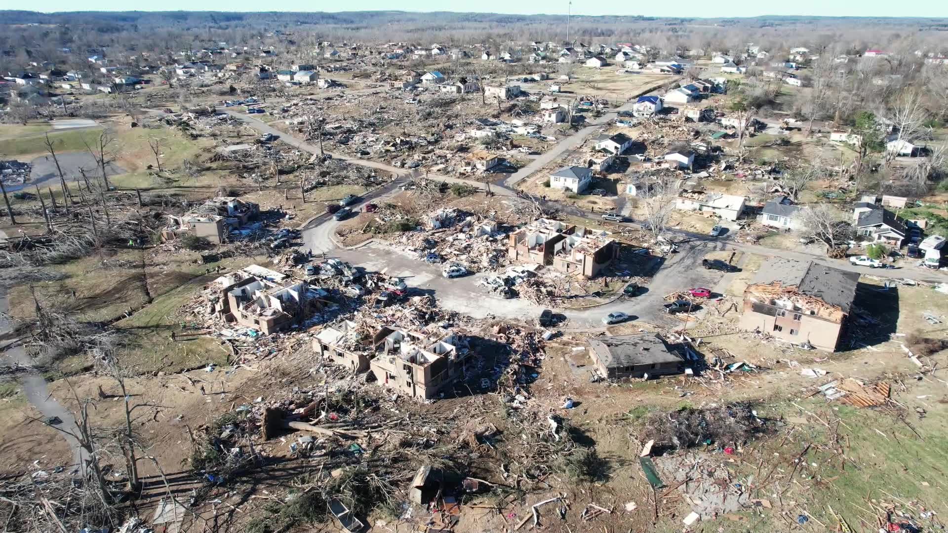 Drone video shows recovery 9 months after western Kentucky tornadoes ...