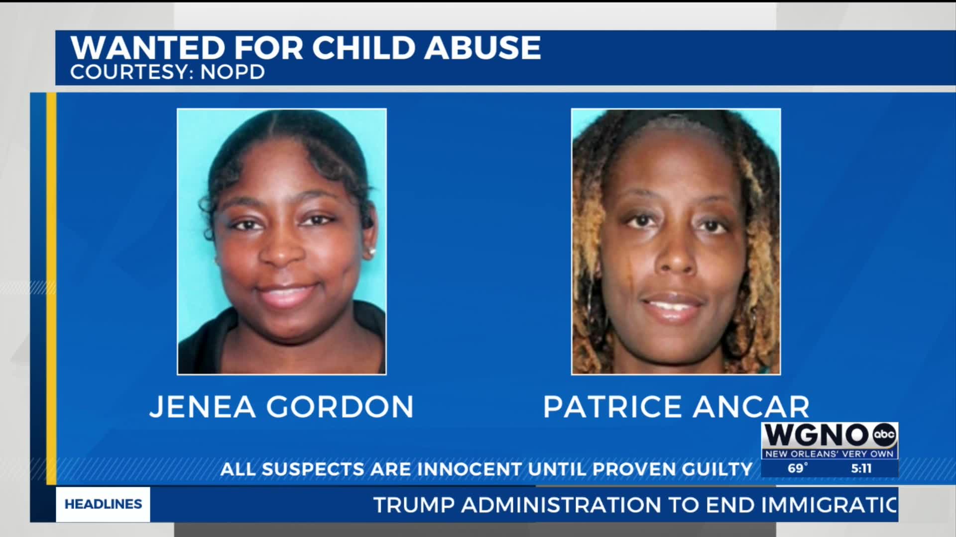 Two women accused of child abuse wanted by New Orleans police – WGNO