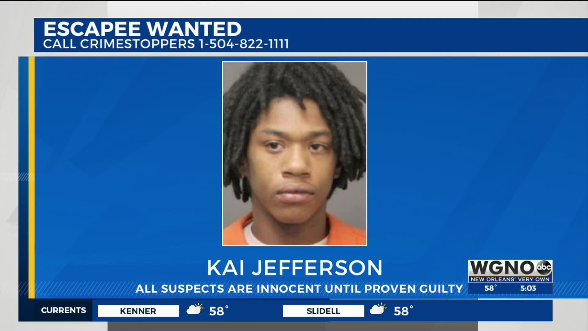 Teenage escapee wanted on aggravated assault charges in New Orleans – WGNO