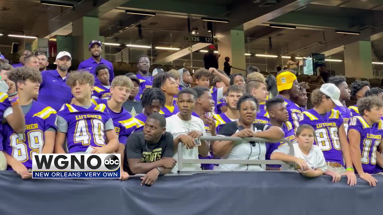 Lutcher Bulldogs at the New Orleans Saints Superdome practice Sunday WGNO