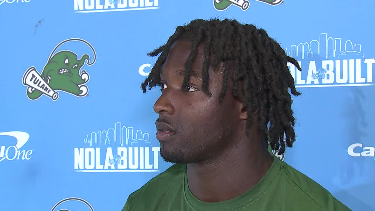 Running back Tyjae Spears after Tulane Pro Day WGNO