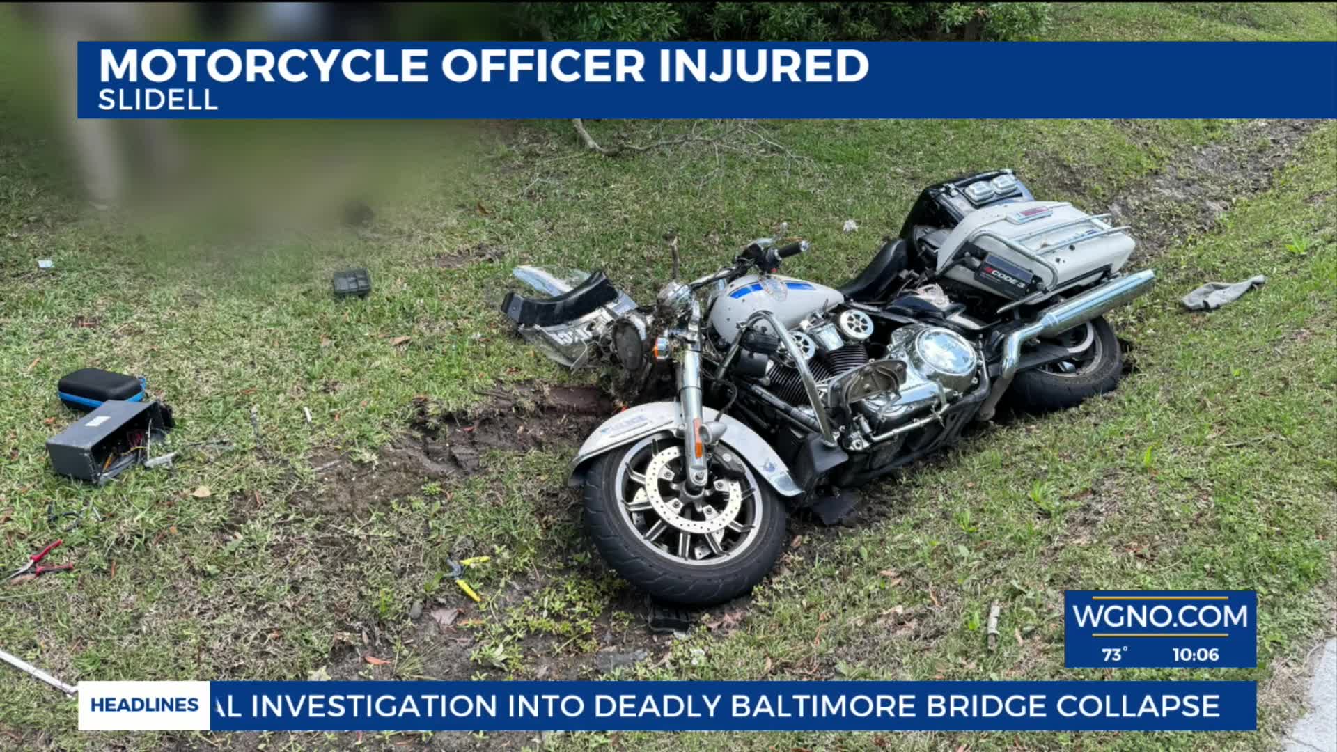 Slidell police officer injured in motorcycle crash – WGNO