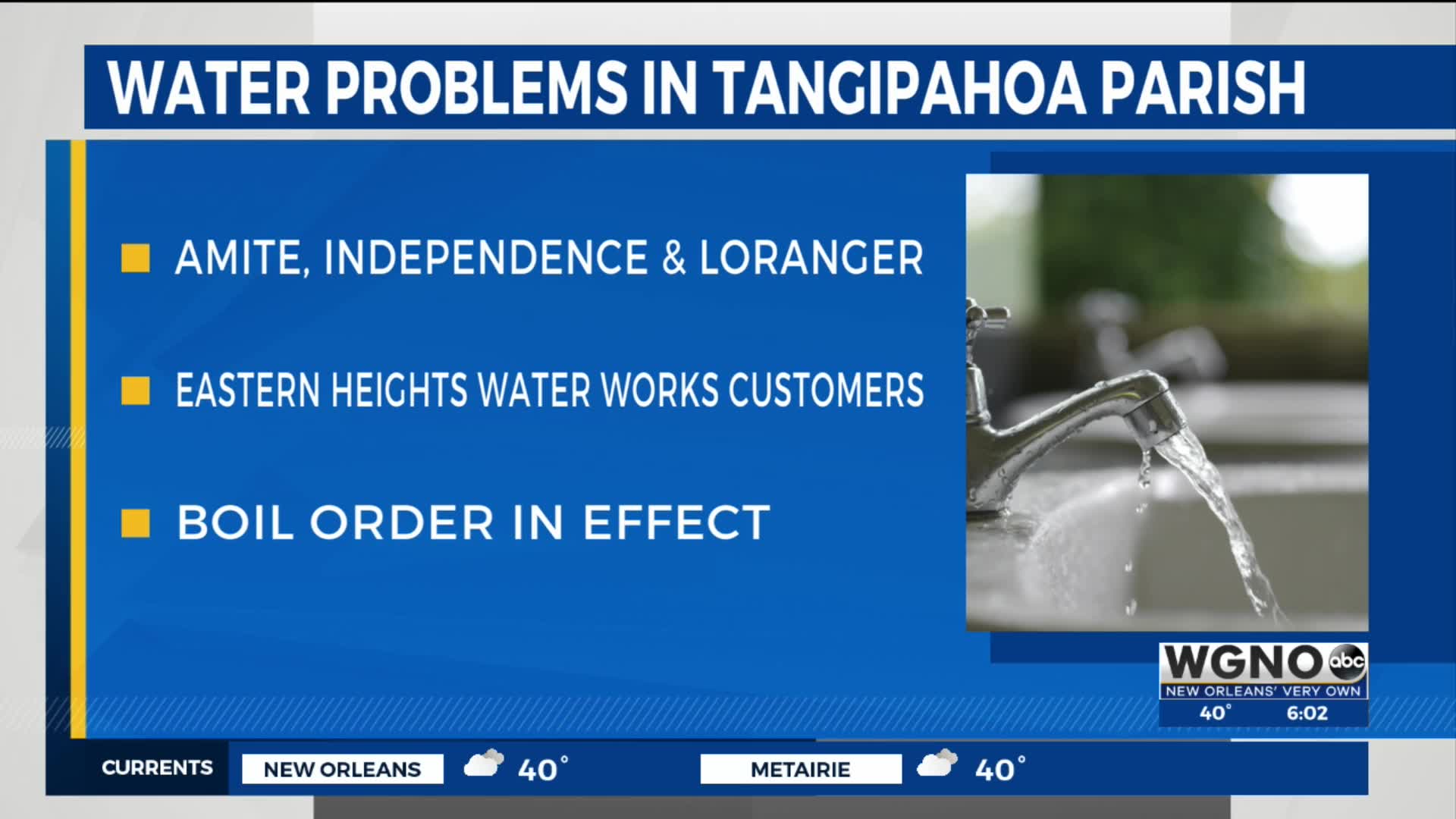 Parts of Tangipahoa Parish under boil water advisory following freezing ...