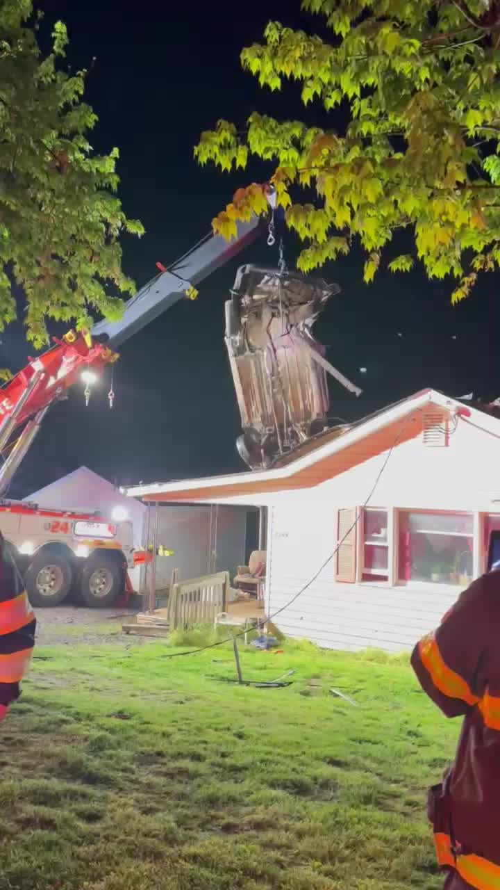 Car goes through roof of home in Yadkinville crash WKRN News 2