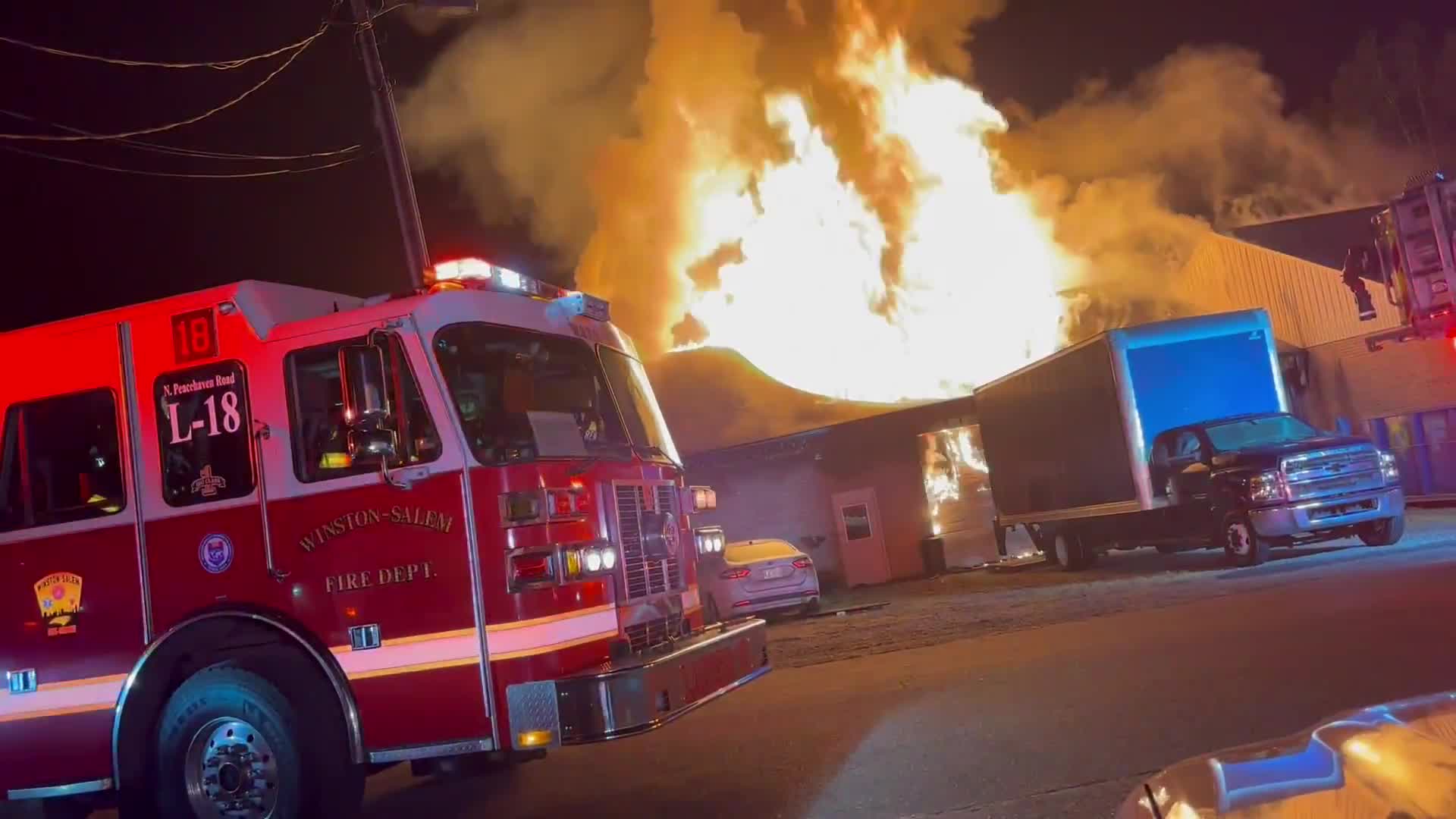 WATCH: Large building fire on Griffith Plaza Drive in Winston-Salem ...